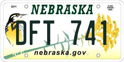 NE license plate DFT741