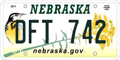 NE license plate DFT742