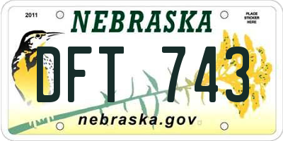 NE license plate DFT743