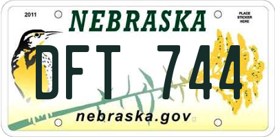 NE license plate DFT744