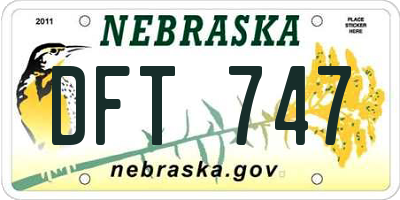 NE license plate DFT747