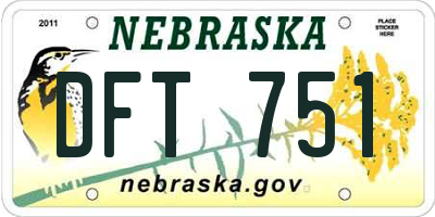 NE license plate DFT751
