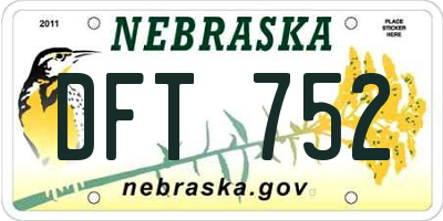 NE license plate DFT752