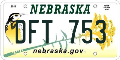 NE license plate DFT753