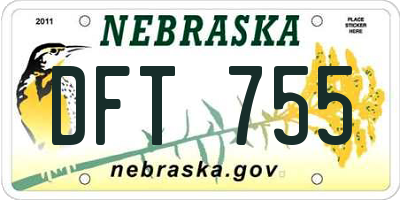 NE license plate DFT755