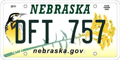 NE license plate DFT757