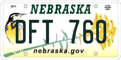 NE license plate DFT760