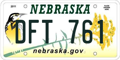 NE license plate DFT761