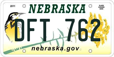 NE license plate DFT762