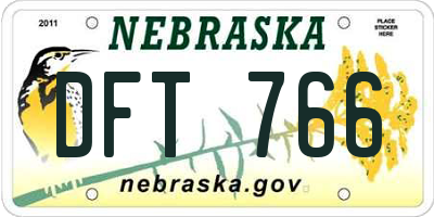 NE license plate DFT766