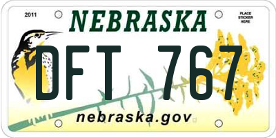 NE license plate DFT767