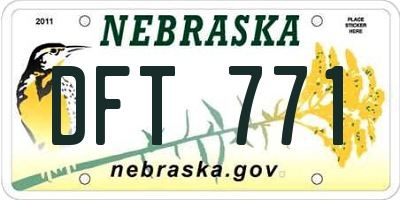 NE license plate DFT771
