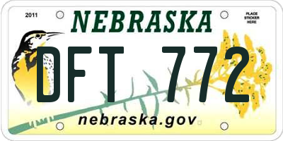 NE license plate DFT772