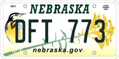 NE license plate DFT773