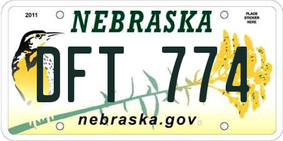 NE license plate DFT774