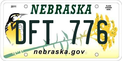 NE license plate DFT776