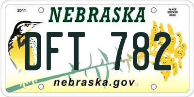 NE license plate DFT782