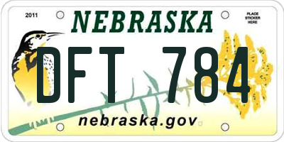 NE license plate DFT784