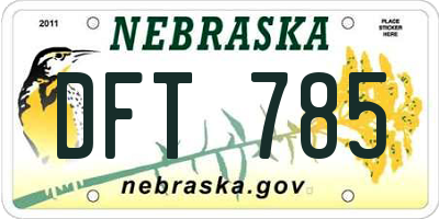 NE license plate DFT785