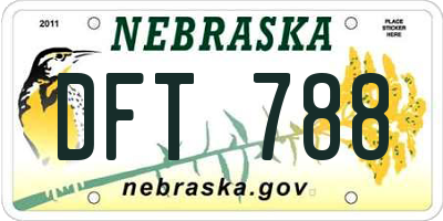 NE license plate DFT788