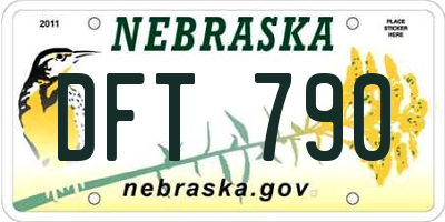 NE license plate DFT790