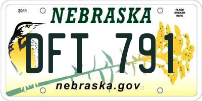 NE license plate DFT791