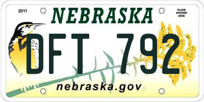 NE license plate DFT792