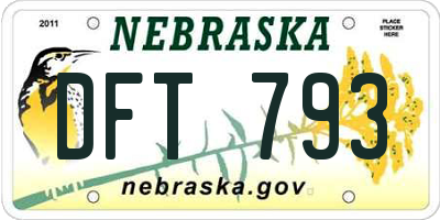 NE license plate DFT793