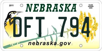 NE license plate DFT794