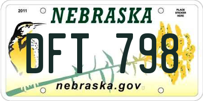 NE license plate DFT798