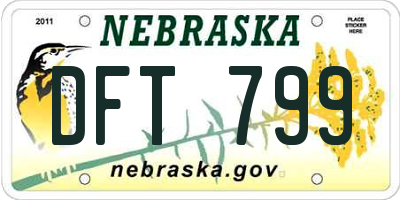 NE license plate DFT799