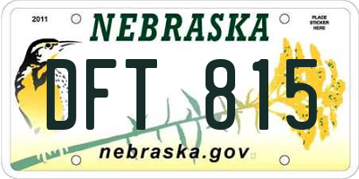 NE license plate DFT815