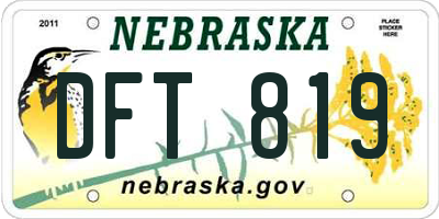 NE license plate DFT819