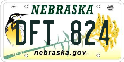 NE license plate DFT824