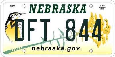 NE license plate DFT844