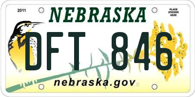 NE license plate DFT846
