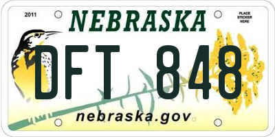 NE license plate DFT848