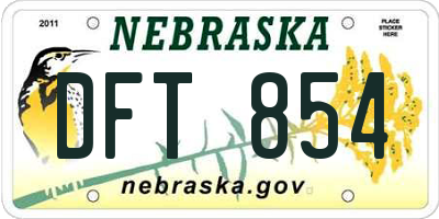 NE license plate DFT854