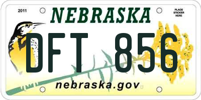 NE license plate DFT856