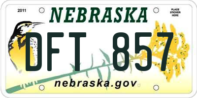 NE license plate DFT857