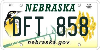 NE license plate DFT858