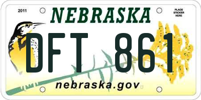 NE license plate DFT861