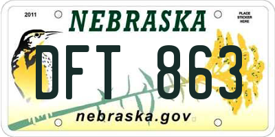 NE license plate DFT863
