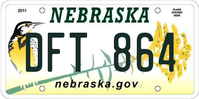 NE license plate DFT864