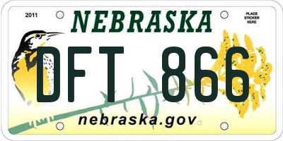 NE license plate DFT866