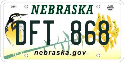 NE license plate DFT868