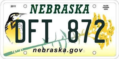 NE license plate DFT872