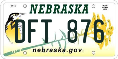 NE license plate DFT876