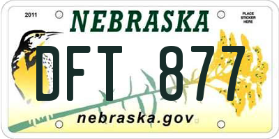 NE license plate DFT877
