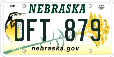 NE license plate DFT879